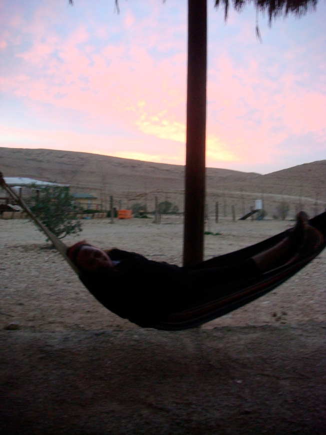 Hangin' in a hammock during sunset at the goat farm. 
