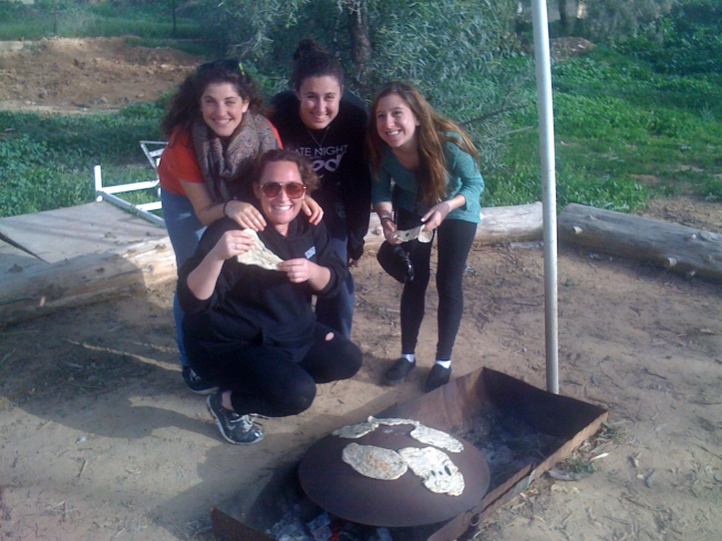 My Ofakim rommates and I making homemade pita at one of our volunteer placements, the community garden. I was off carbs that day, oops. Delicious!!